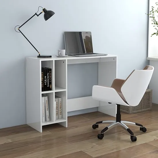 Becker Laptop Desk with 4 Shelves - White image
