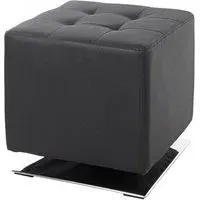 Beckley Adjustable Bar Stool with Backrest - Black, Leather