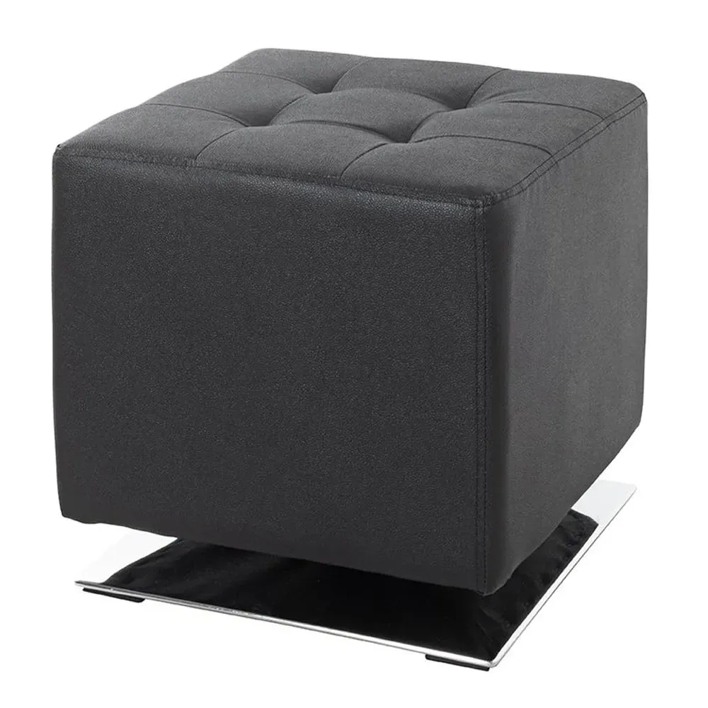 Beckley Adjustable Bar Stool with Backrest - Black, Leather image