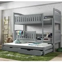Beckley Bunk Bed with Trundle - Grey, Wood