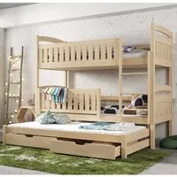 Beckley Bunk Bed with Trundle - Pine, Wood