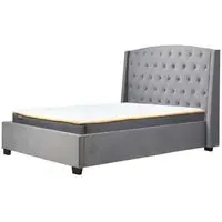 Beckley King Size Bed Frame - Grey, Fabric