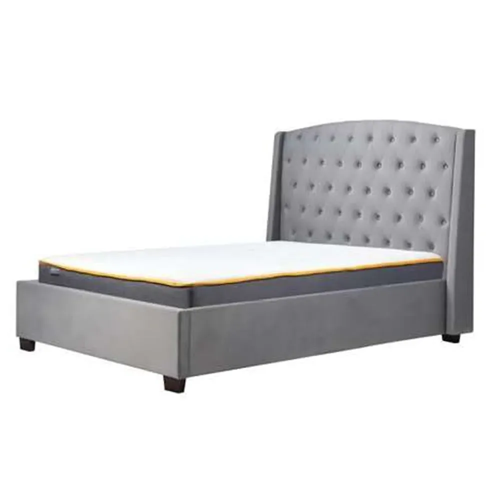 Beckley King Size Bed Frame - Grey, Fabric image