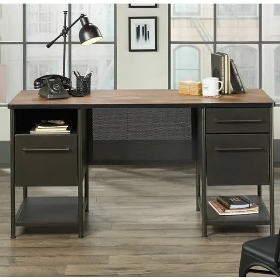 Beckley Laptop Desk - Black, Vintage Oak