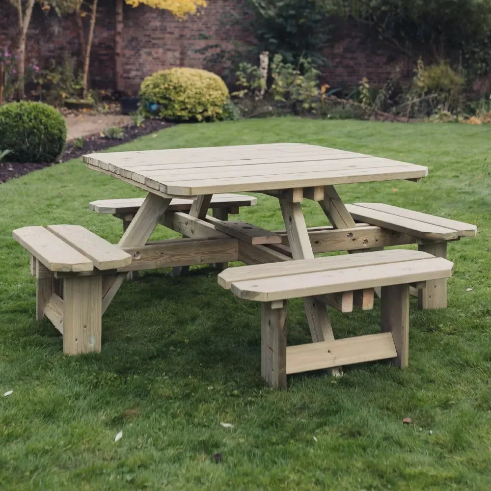 Becontree Square Picnic Table - Natural