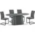 Bedford 180cm Dining Table with 6 Chairs - Dark Grey