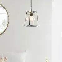 Bedford Pendant Light - Antique Brass, Clear Glass