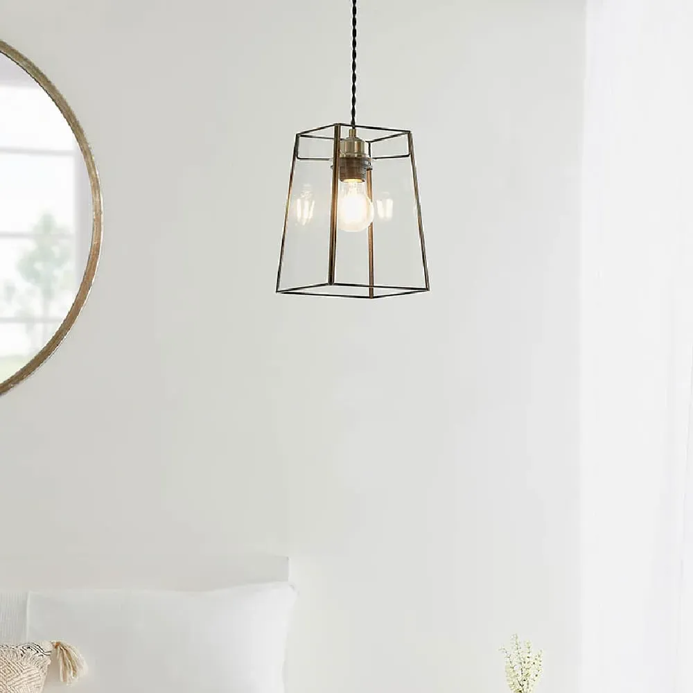 Bedford Pendant Light - Antique Brass, Clear Glass image
