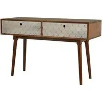 Beemim Console Table with 2 Drawers - Natural, Mango Wood
