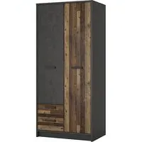 Beeston 2-Door Wardrobe with 2 Drawers - Walnut