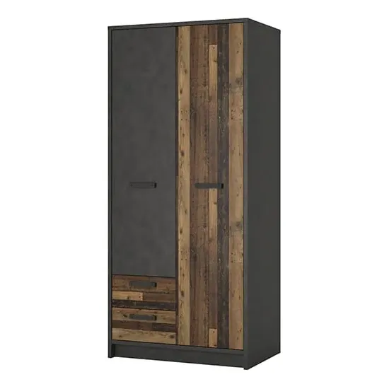 Beeston 2-Door Wardrobe with 2 Drawers - Walnut image