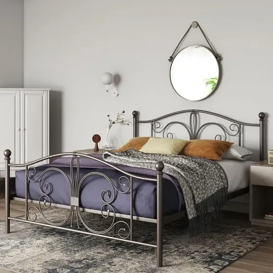 Beeville King Size Bed Frame - Bronze, Metal image