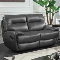 Beil 2-Seater Reclining Sofa - Grey, Leathergel & PU alternate view