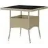 Beile Outdoor Glass Top Dining Table - Beige, Poly Rattan