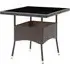 Beile Outdoor Glass Top Dining Table - Brown, Poly Rattan