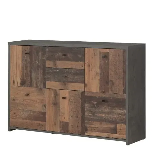 Beile Sideboard 5 Doors 2 Drawers - Grey, MDF