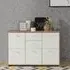 Beile Sideboard 5 Doors 2 Drawers - White, Artisan Oak