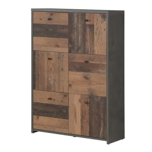 Beile Sideboard 6 Doors - Grey, MDF