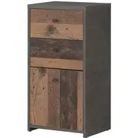 Beile Storage Cabinet 1 Door 2 Drawers - Grey, MDF