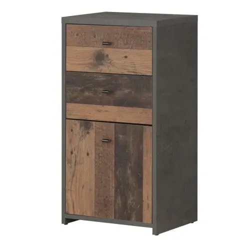 Beile Storage Cabinet 1 Door 2 Drawers - Grey, MDF image