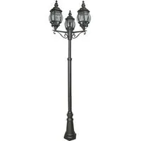 Bel Aire 3 Light Outdoor Post Lamp - Black, Clear Glass