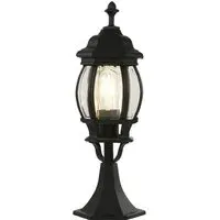 Bel Aire Outdoor Post Light - Black, Clear Glass