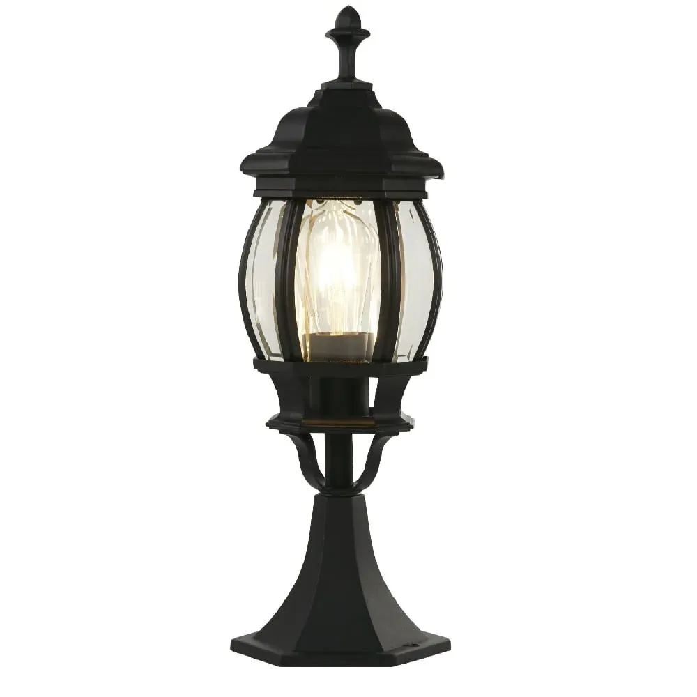 Bel Aire Outdoor Post Light - Black, Clear Glass image