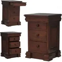 Belarus Bedside Cabinet with 4 Drawers - Mahogany