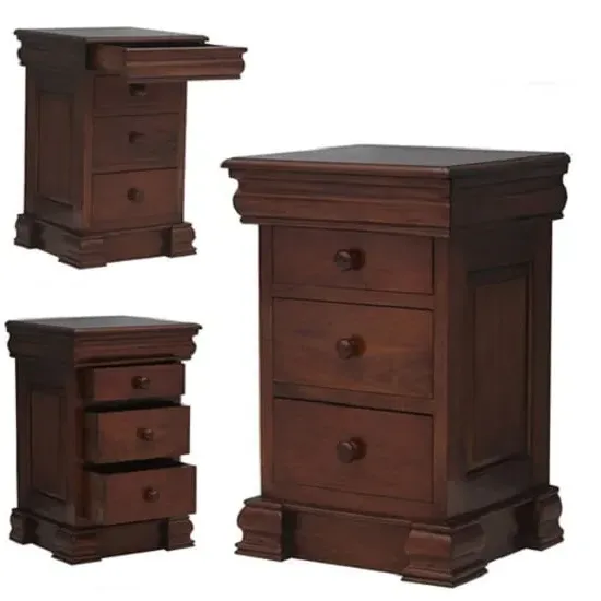 Belarus Bedside Cabinet with 4 Drawers - Mahogany image