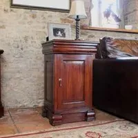 Belarus Lamp Table with Cupboard - Mahogany