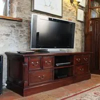Belarus Widescreen TV Stand with Storage - Mahogany