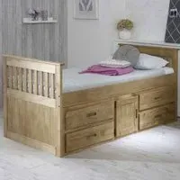 Belcourt Wooden Bed with 4 Drawers - Natural