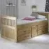 Belcourt Wooden Bed with 4 Drawers - Natural