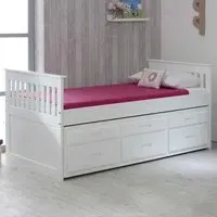 Belcourt Wooden Bed with Underbed Storage - White