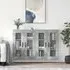 Belek Wall Mounted Sideboard with 4 Doors - Concrete Effect