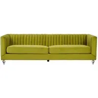 Belel 3-Seater Sofa - Green, Velvet