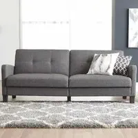 Belfast Fabric Sofa Bed with Oak Legs - Grey