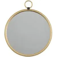 Belfast Small Round Wall Mirror - Gold, Metal