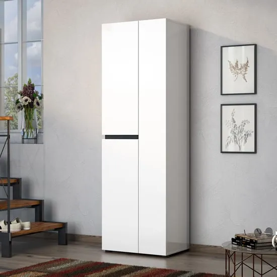 Belfort 3-Door Tall Shoe Cabinet - White, MDF product