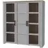 Belgin 3 Door Display Cabinet - Grey, Oak