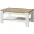 Belgin Coffee Table with Shelf - White, Riviera Oak