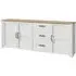 Belgin Large Sideboard with 3 Doors 3 Drawers - White, Oak
