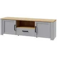 Belgin TV Stand with Storage - Grey, Oak