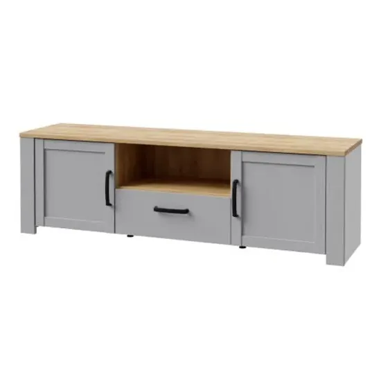 Belgin TV Stand with Storage - Grey, Oak