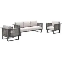 Belgrade 3-Piece Garden Lounge Set - Desert Sand, Aluminium