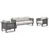 Belgrade 3-Piece Garden Lounge Set - Desert Sand, Aluminium