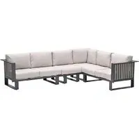 Belgrade Corner Garden Lounge Sofa - Desert Sand, Aluminium
