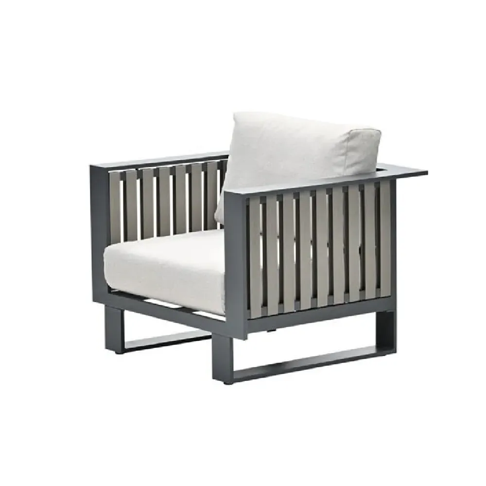 Belgrade Garden Lounge Chair with Cushion - Sand, Aluminium image