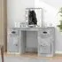 Belicia Dressing Table with Mirror and LED - Concrete Effect