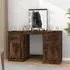 Belicia Dressing Table with Mirror and LED - Smoked Oak